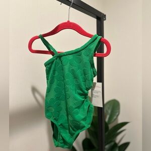 Girls Old Navy Green Floral Kids Swim One Piece